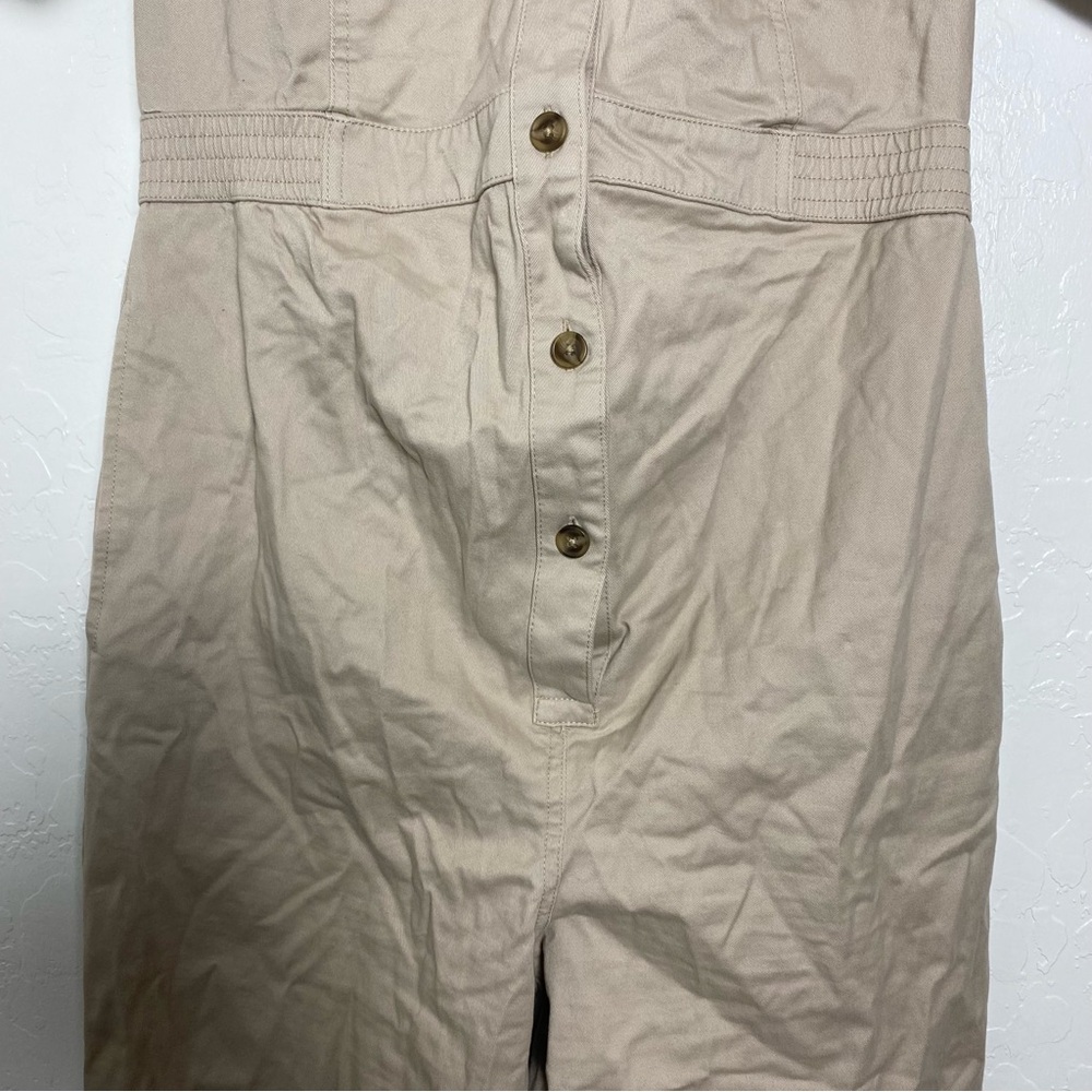 Isabel Maternity Tan Short-sleeve Utility Jumpsuit NWT - Picture 8 of 13